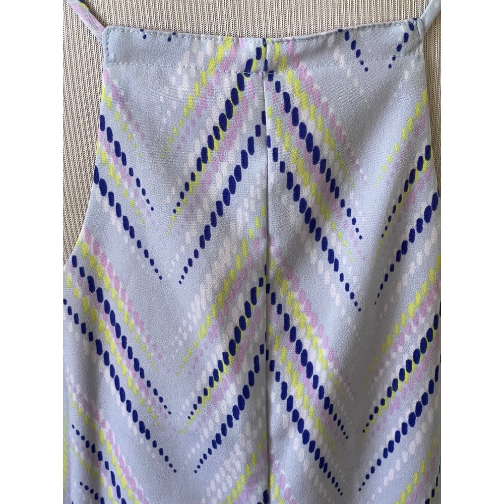 Candies Light Blue Chevron Print Spaghetti Strap V-Neck Tank Top - Picture 9 of 12